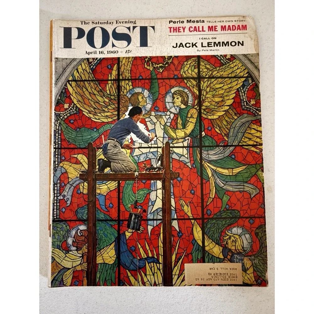 Saturday Evening Post April 16, 1960 Norman Rockwell Westminster Abbey- Lemmon